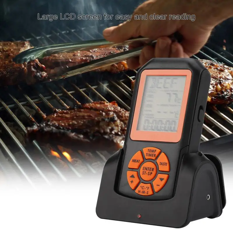Digital BBQ Thermometer Wireless Kitchen Oven Food Cooking Grill Smoker