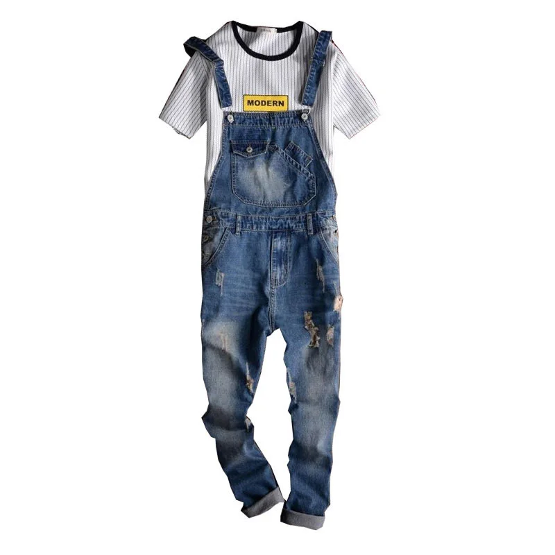 overalls ripped jeans