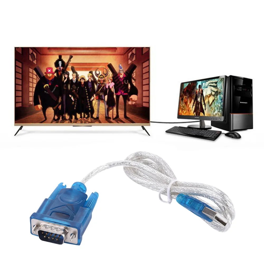 25 Parallel Adapter Connector USB 2.0 to Serial DB 9 Pin RS232 Cable