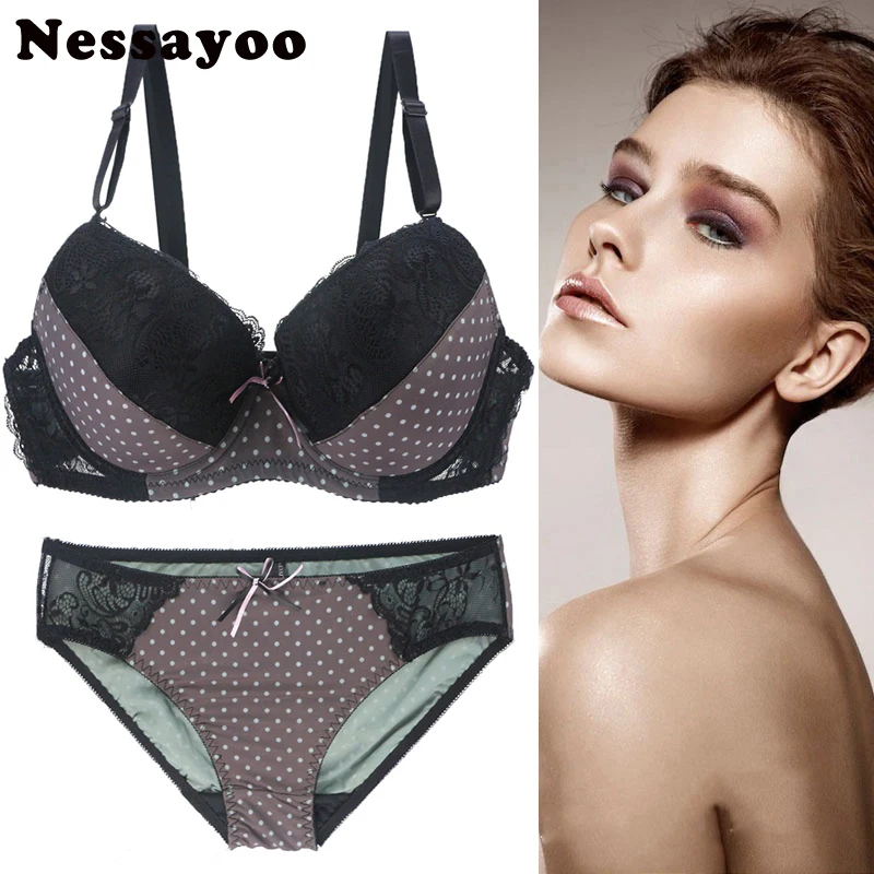 

85C 85D 90C 90D 95C 95D Large Size Push Up Bra Set Solid Lace Plus Size Bra Set Sexy Bra and Brief Women Lingerie Panty L XL 2XL