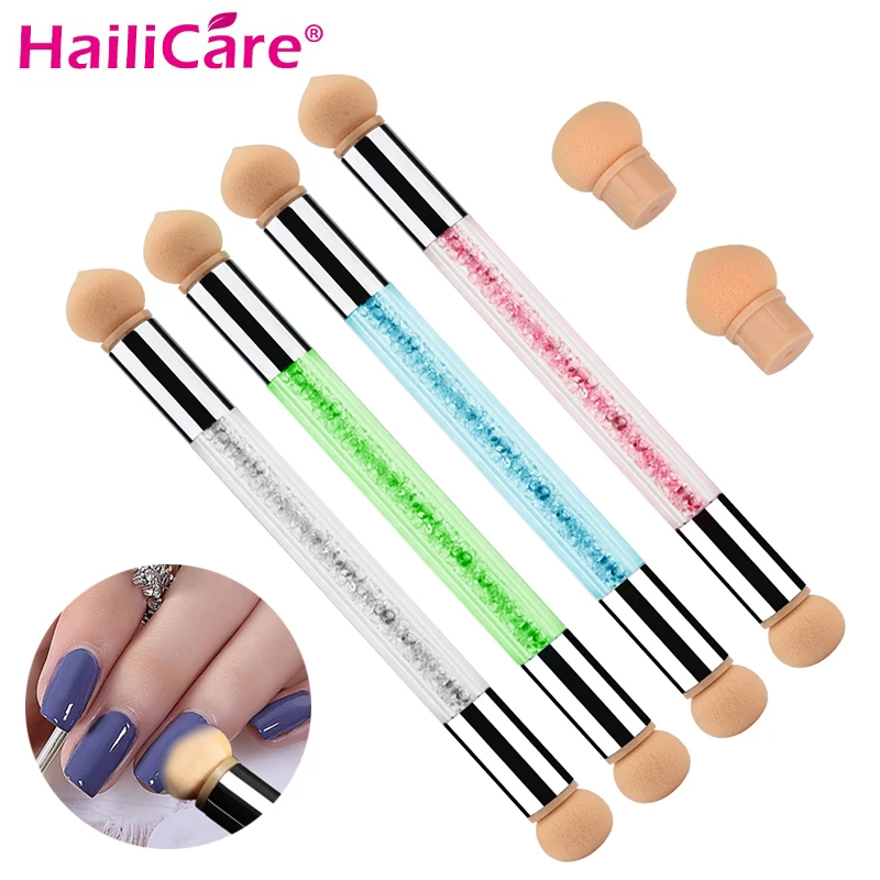 

Glitter Picking Gradient Dotting Pen Nail Brush Sponge Round Pointed Head Nail Art Colorful Draw Paint Pick Up Rhinestones Tools