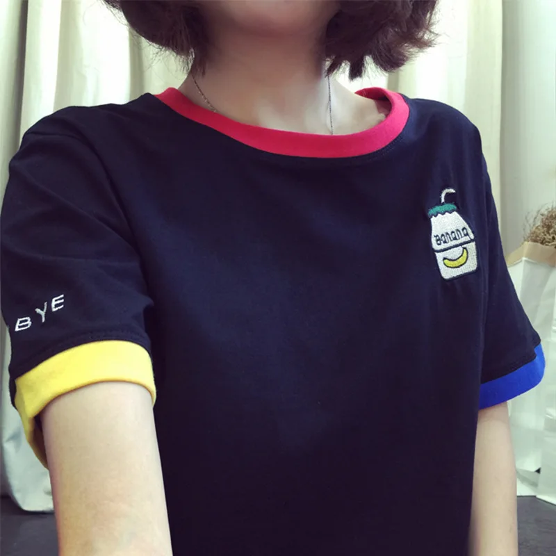 

2019 Summer New women tshirt Short Print O-Neck Regular Casual