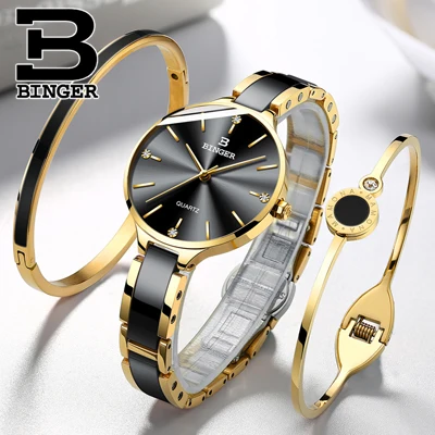 Швейцария Бингер роскошные женские часы бренд кристалл браслет моды часы женские наручные часы Relogio Feminino B-11853 - Цвет: Item 3
