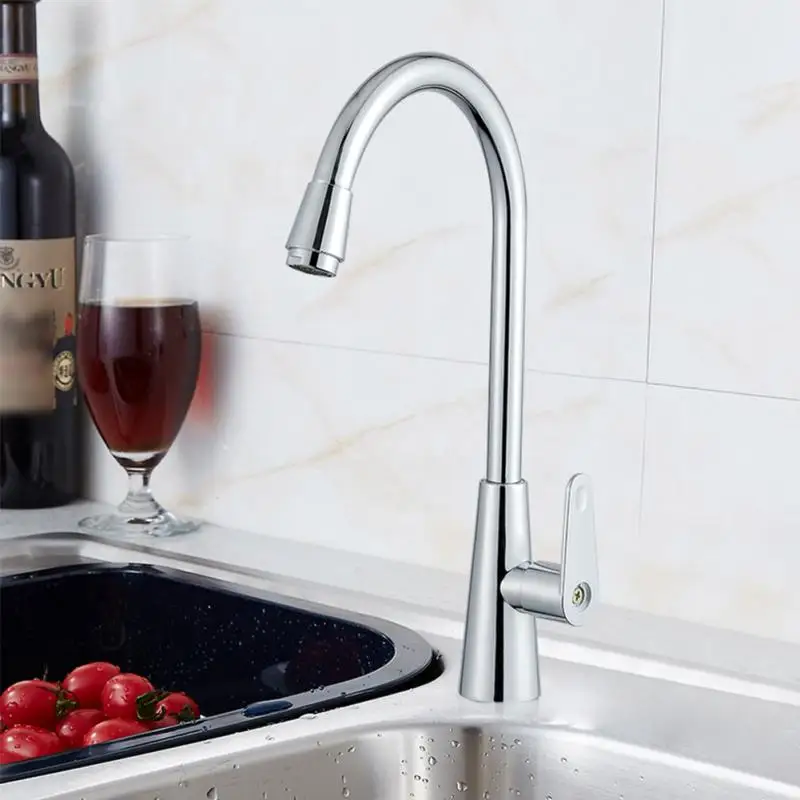 

2018 Hot Sale Water Tap Sink Kitchen Deck Mount Hotel Bathroom Zinc Kitchen Mixer Alloy Single Hole Water Tap Basin Faucets