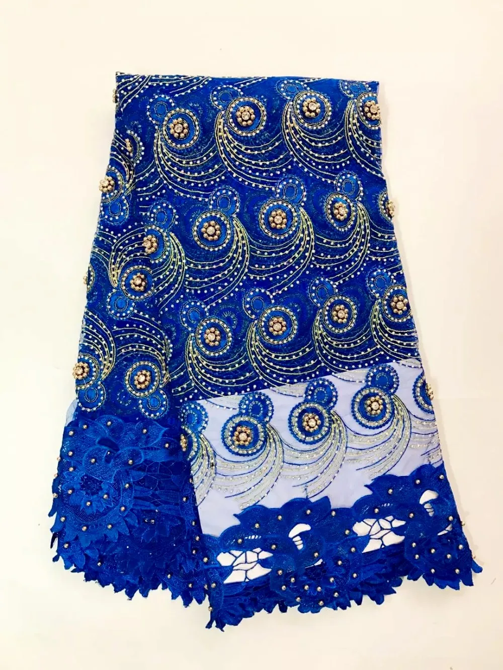 Perfect HOT 6 pieces Nigerian Lace Latest African Lace 2016 Bridal Lace Fabric BLUE Color African French Lace Fabric High Quality S2222 0