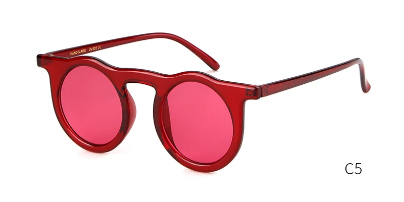 SORVINO, женские круглые солнцезащитные очки, Ретро стиль, новинка, очки, дизайнерские, плоский верх, фестиваль, Леопардовый Круг, солнцезащитные очки, красные оттенки, SP23 - Цвет линз: C5