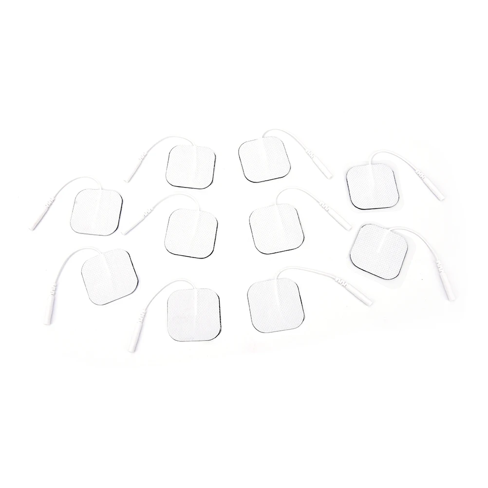 

4*4cm Nerve Stimulator with 2mm Plug Electrode Pads Tens Electrodes for Tens Digital Therapy Machine Massager 10 Pcs
