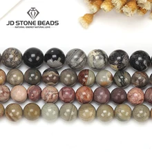 4 цвета натуральный серебристых листьев яшма 4/6/8/10 мм Размеры матовый неоправленные полудрагоценные камни уникальный дизайн ювелирных аксессуаров для Для мужчин Мути Цвет бусины