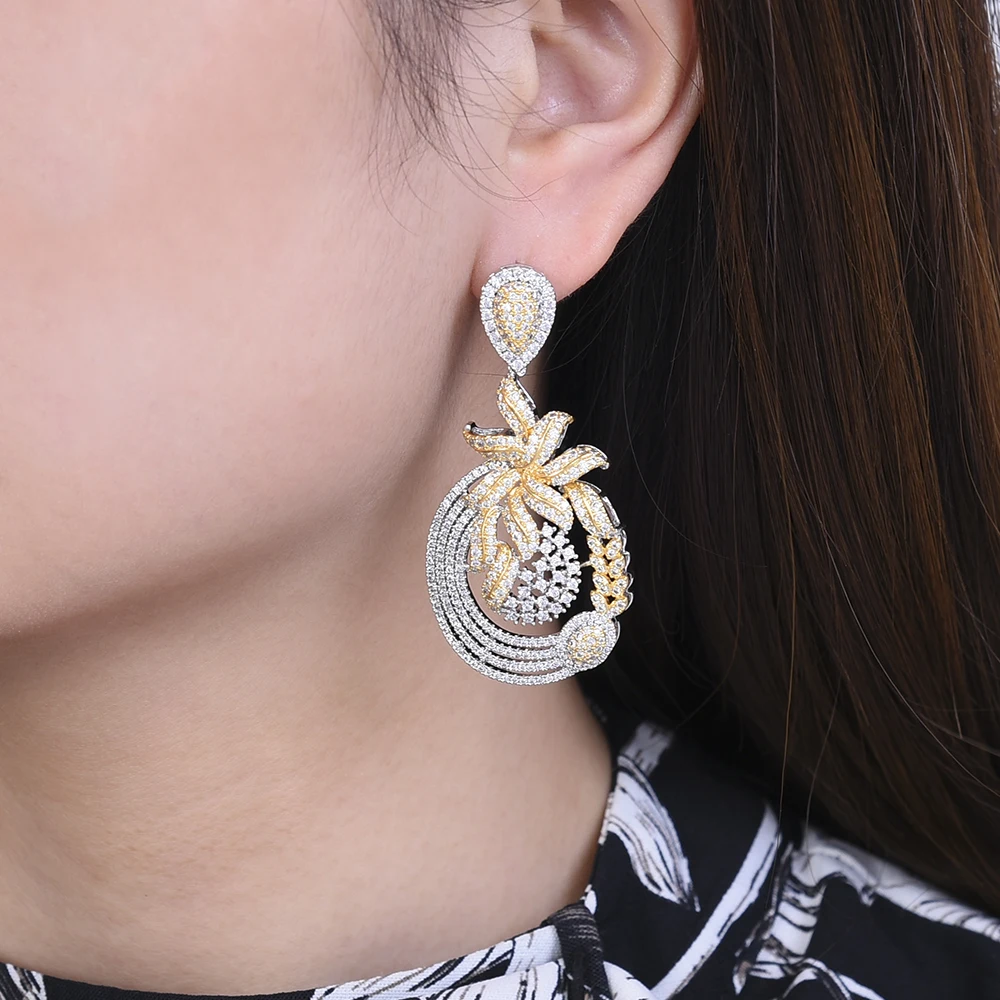 Missvikki Прозрачный Искусственный бриллиант серьги для женщин Bijoux Brincos женские рождественский подарок для невесты, для свадьбы, помолвки ювелирные изделия