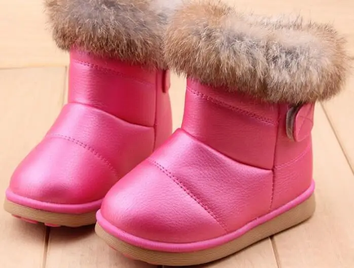 2018 Winter Brand Designer White+Red Size 21-30 Rubber Soles Ankle Children Boots/Shoes Kids Shoes For Girls Boys Sonw Boots