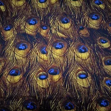 100X145 см японский стиль Ретро павлиньи перья Желтый Хлопок атласная ткань для женщин летние платья рубашки DIY-AF038