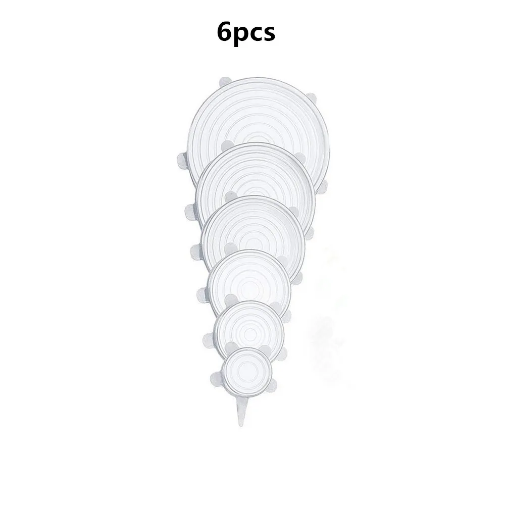 6 3 шт. Мягкая силиконовая крышка для сохранения свежести универсальная пищевая обертка чаша горшок крышка Силиконовая крышка сковорода кулинарные кухонные принадлежности - Цвет: 6pcs white