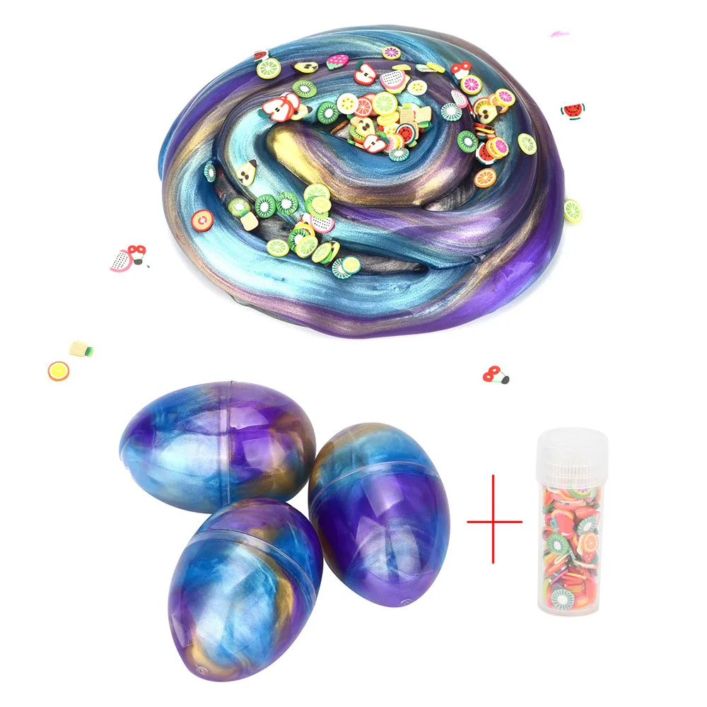 

3PC Soft Egg Slime Colorful Fluffy Slime Scented Stress Relief Toy Sludge Toys Plasticine Kid Sludge Toys 2018