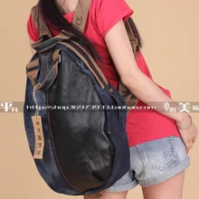 Новое поступление, женские джинсовые рюкзаки, толстые винтажные повседневные сумки для женщин, панковские школьные рюкзаки из кожи