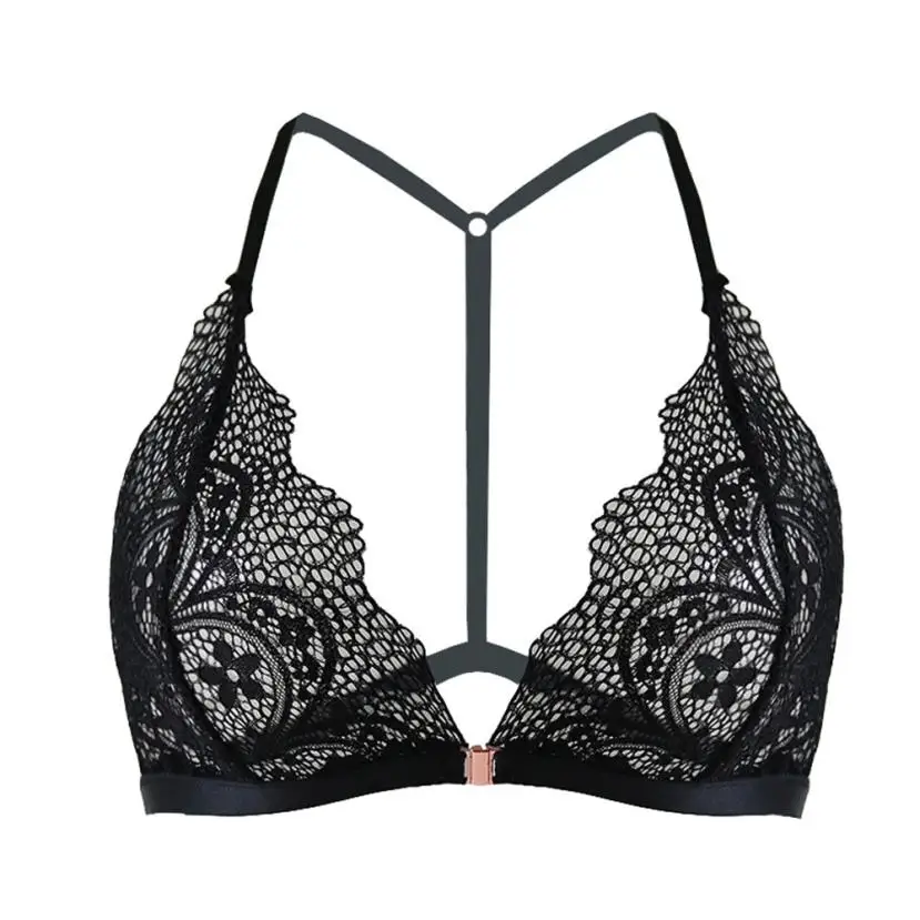 2018 New Womens Sexy Lingerie white Bras Hot Erotic Push Up Lace Open Bralette Floral Women Underwear Sex Clothes free ship #TH