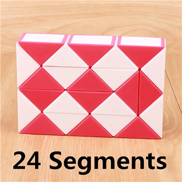 QYTOYS 24 Blocks Magic Snake Cube 36 Segments Speed Blocks Snake Twist Puzzle 48 Blocks Speed Magic Ruler Gifts For Kids 24 red
