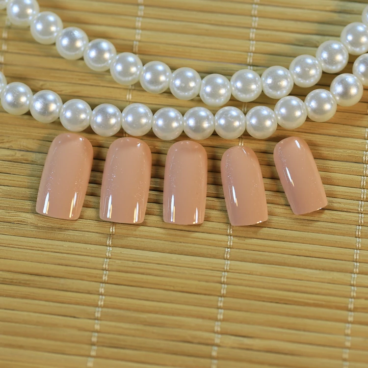Kawaii 24 Pièces Solide Couleur Nude Pas Cher Faux Ongles