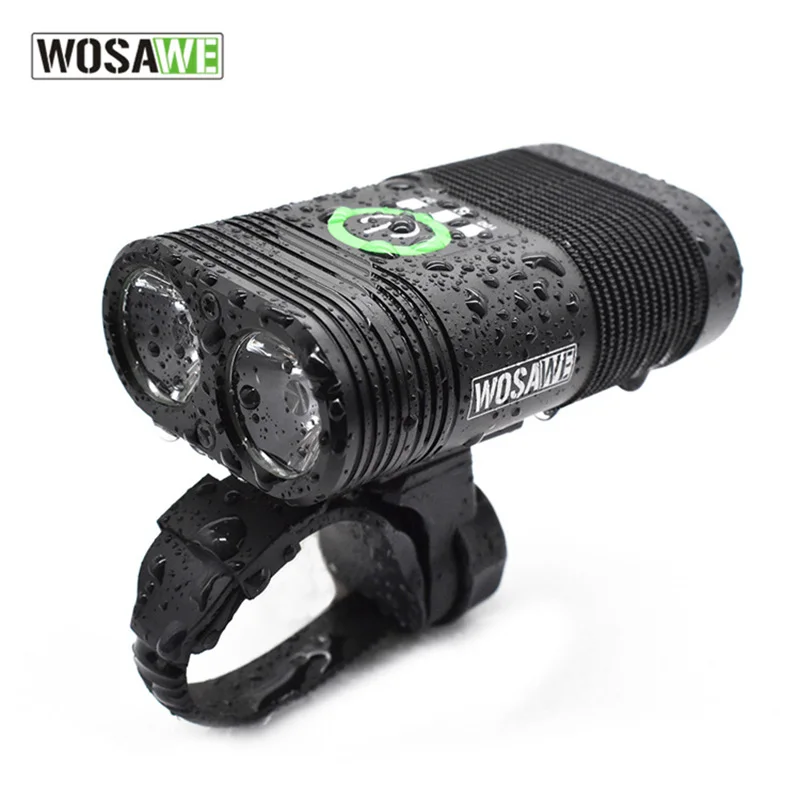 

WOSAWE USB Rechargeable Bike Light 2400 Lumen Cycling Led Light Battery Flashlight Torch Front Handlebar Lights for Bicycle