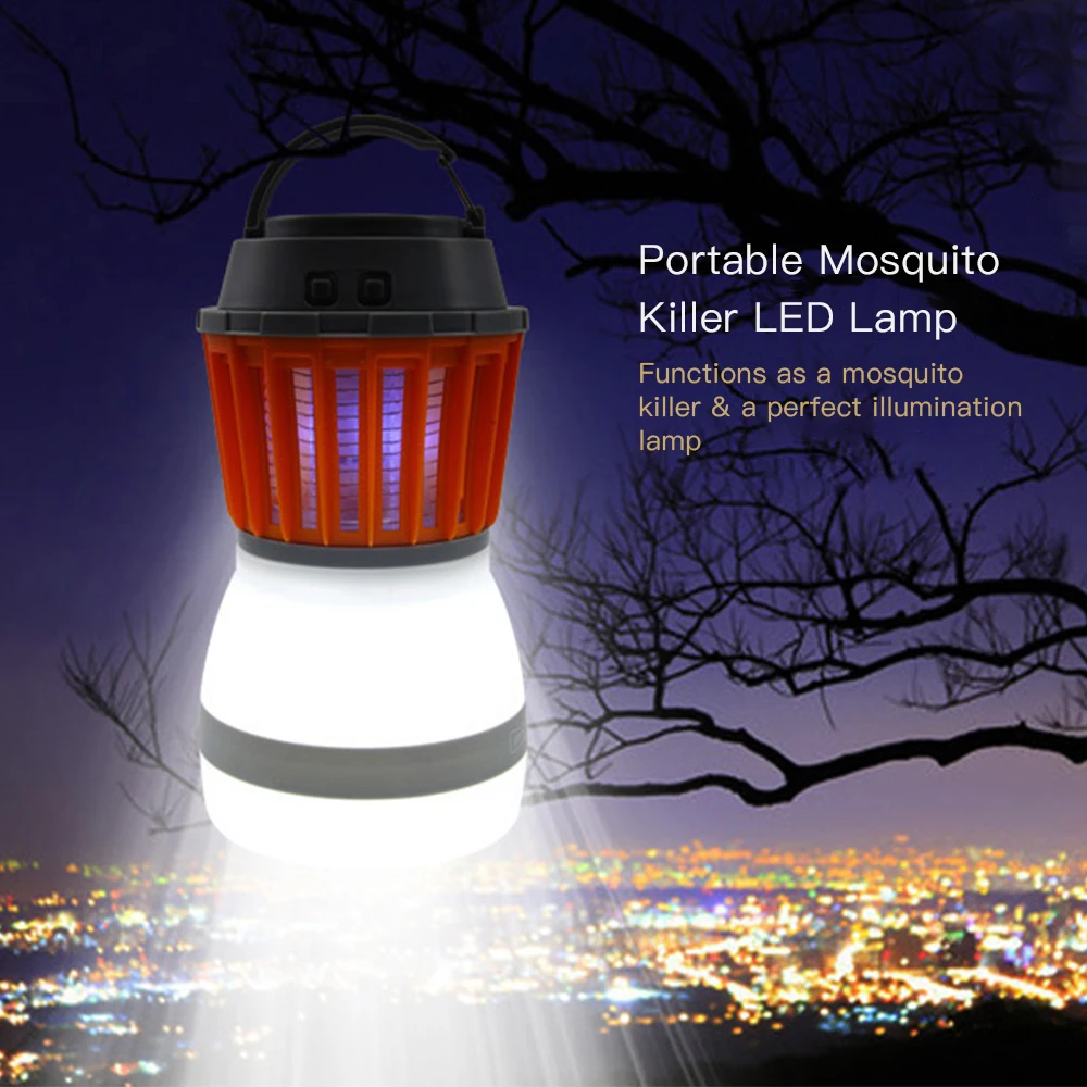 

Portable LED Camping Light UV LED Mosquito Killer Camping Lamp Hand Lantern with Rechargeable Battery 3 Modes for Emergency