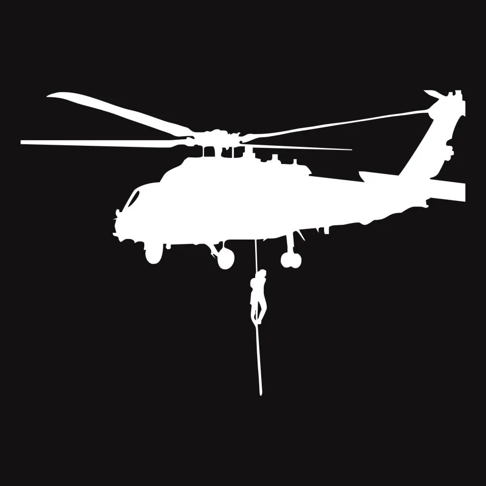 Cunymagos Helicopter Air Force Military Vinyl Car Sticker Decor Car Styling Fashion Car Sticker LaserBlackSilver 16.2cm11 (6)