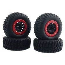 4 шт. 1/10 короткие шины для грузовиков Huanqi 727 EMU Slash 10SC RC автомобильные шины колеса