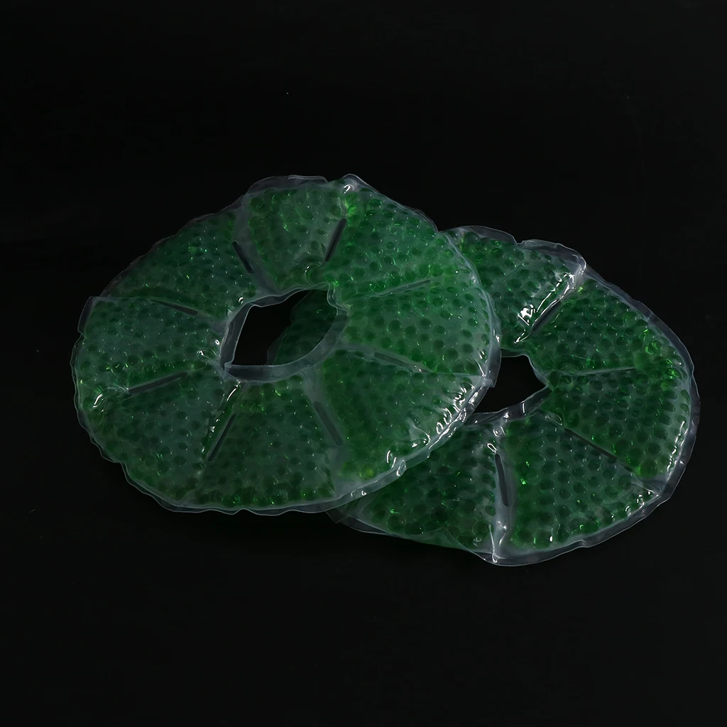 Тепловая силиконовая гелевая прокладка, успокаивающие подушки для кормления с льняным сечением, грелка или холодный компресс для кормления грудью-2 шт - Цвет: Green