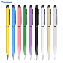 Высокое качество 0,7 мм Заправка 2 в 1 емкостный сенсорный экран универсальный стилус Шариковая ручка для сенсорного экрана 100 шт./партия