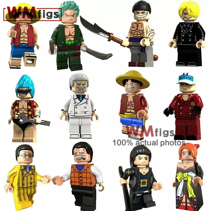 

Single One Piece Figures Legoings Luffy Sakazuki Fanky Sanji Edward Newgate Garp Bricks Building Blocks Toys for Children Gift