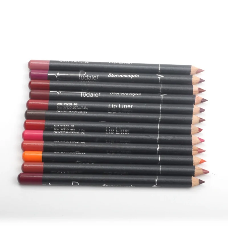 12 Цветов/комплект Для женщин Водонепроницаемый Lasting Lip Liner Pencil Набор Красота макияж губ Stick