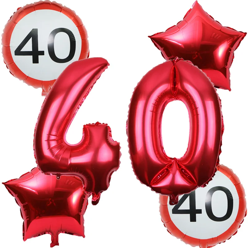 6 шт./компл. юбилей день рождения фольги Воздушные шары звезда и 32 дюймов номер воздушный шар День Рождения украшения для взрослых поставки - Цвет: Оливковый
