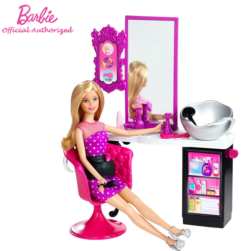Free Shipping Barbie Store Toy Set Hair Cup And Make Up ...