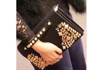 

New arrive Retro rivet handbags clutch shoulder bag women Messenger bags for female free shipping