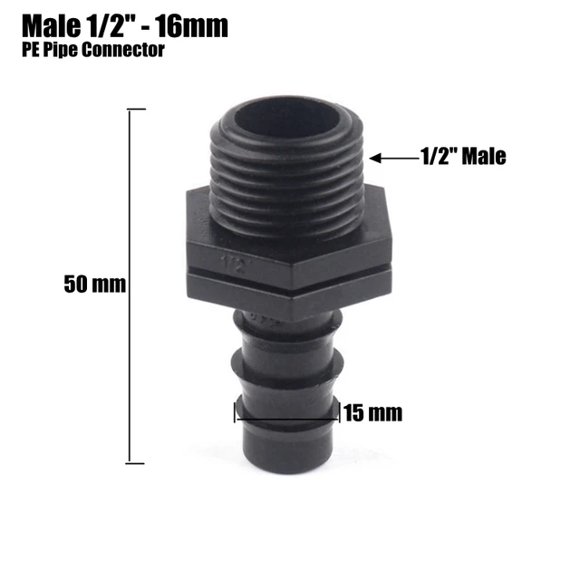 Male 1l2 Inch-16mm