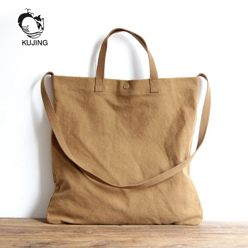 

KUJIN High Quality Canvas Bag Simple Fashion Women Shoulder Messenger Bag Large Capacity Literary Cloth Bag Hot Canvas Women Bag