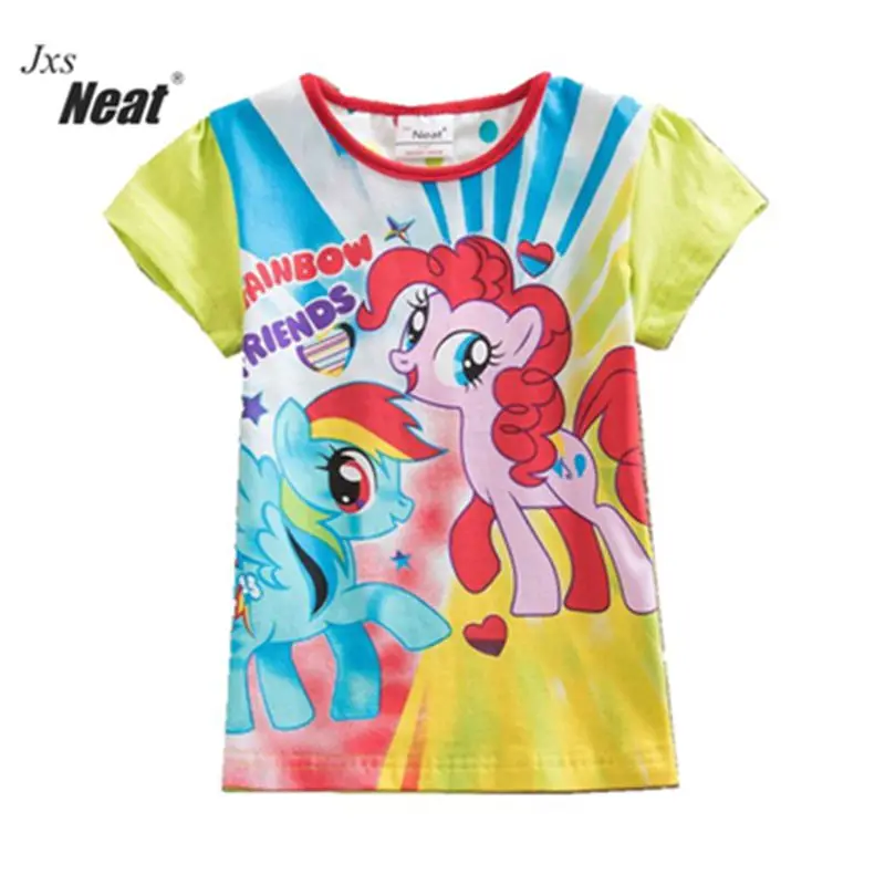 

NEAT Summer Girls Short Sleev T-Shirt Children's clothes Printed cartoon pattern kids clothes Casual girl T-shirt SPD1128