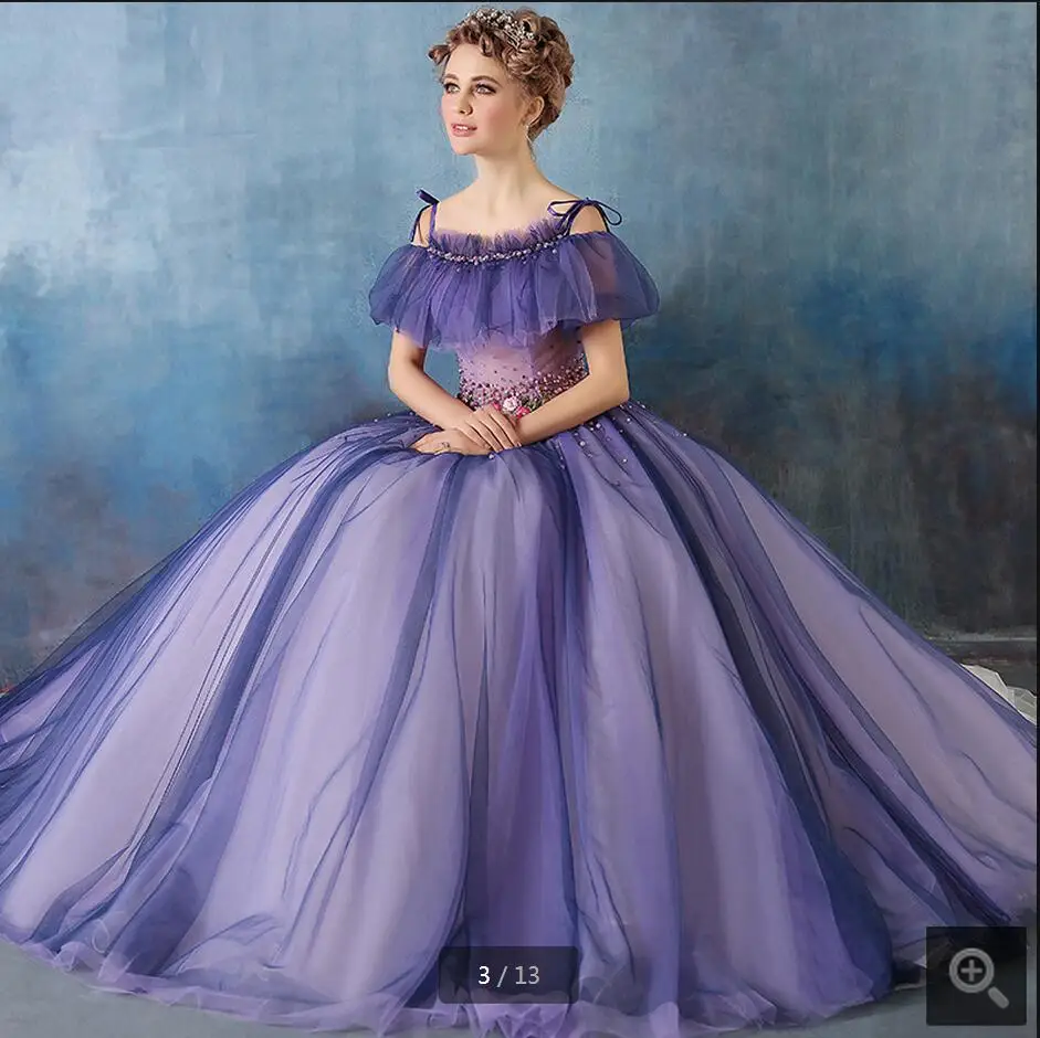 Purple Ball Gown Stylish Wedding Dress 2016 Fashion Off The