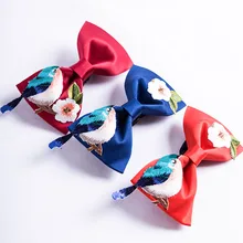 Новинка,, модный мужской галстук-бабочка wo для мужчин, китайский стиль, показ, magpie, вышивка, галстук жениха, мужские халаты