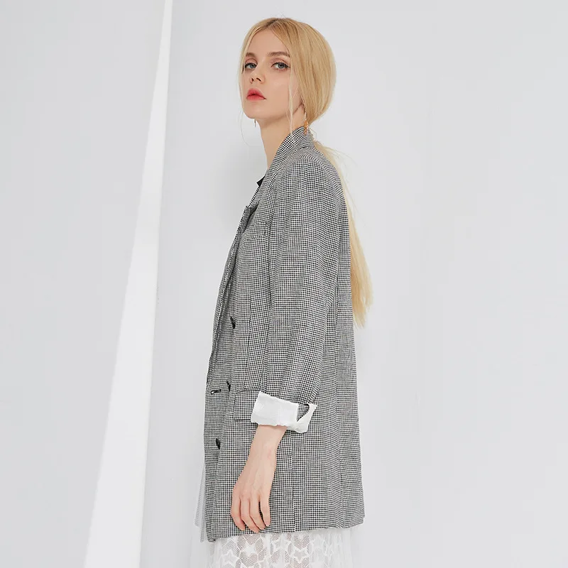 Fashion classic plaid blazers coat 2018 Autumn slim fit women's jackets coat D272