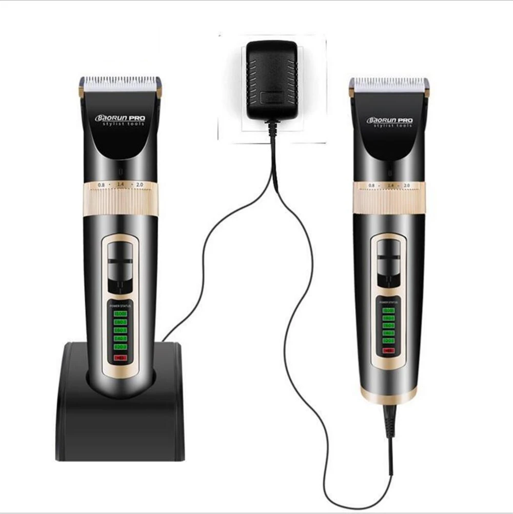 Professional Electric Hair Trimmer Beard Shaver Lithium 2000mA Rechargeable Hair Clipper Titanium Knife LCD Cutting Machine