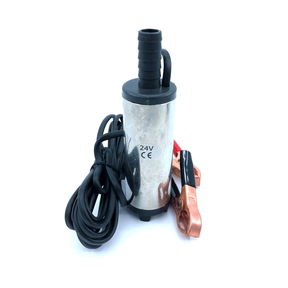 수중 디젤 연료 물 오일 펌프, 직경 38mm, 스테인레스 스틸, DC 12V, 24V, 12L/분, 40W, 자동차 캠핑 휴대용 스위치 포함