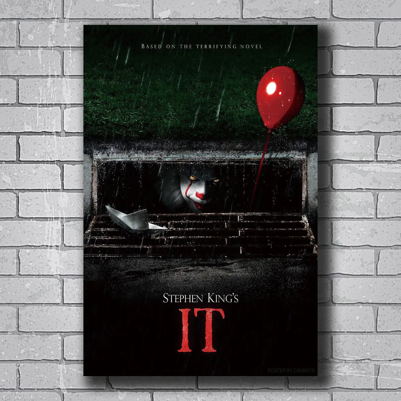 

Q0261 Posters and Prints 2017 IT Movie Stephen King Pennywise Hot 20x30 24x36IN Art Poster Canvas Painting Home Decor