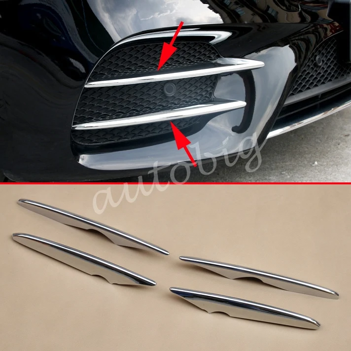

Chrome Grill Strips For Mercedes-Benz GLC X253 C253 Wagon Coupe Front Grille Fog Light Lamp Trims Cover Accessories