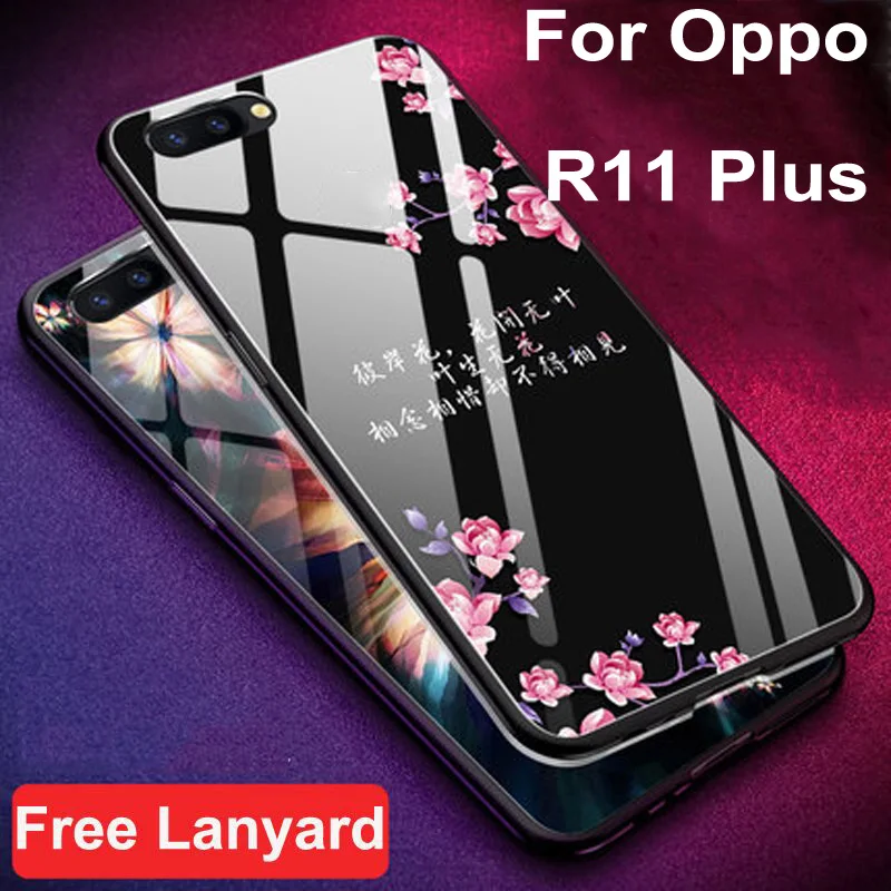 Чехол для Oppo R11 плюс закаленное стекло + чехол с мягкими краями r11plus 6 0 ''Тонкий