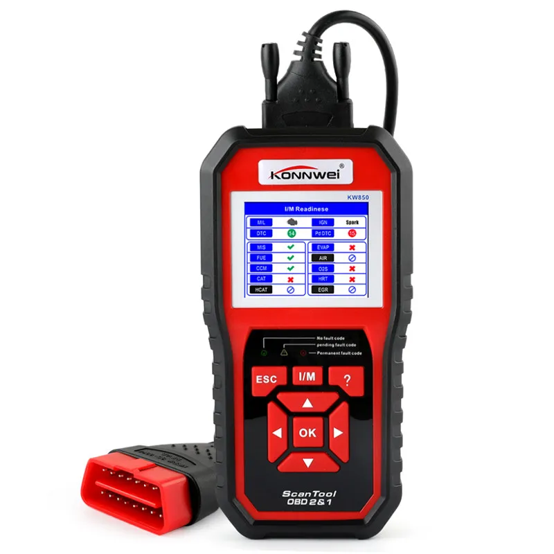 OBD OBD2 сканер автомобильный диагностический инструмент для двигателя KONNWEI KW850 Универсальный считыватель кодов многоязычный OBDII Автомобильный сканер - Цвет: KONNWEI KW850