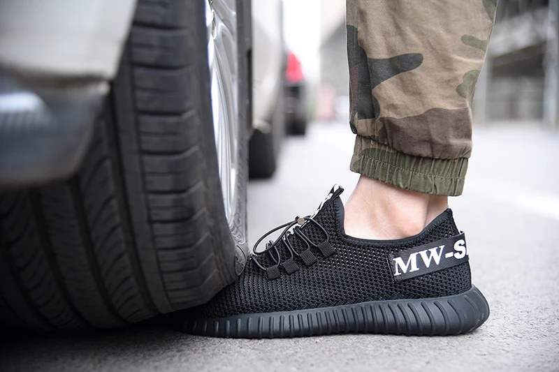 Men's Stylish Air Mesh Steel Toe Safety Boots Durability 