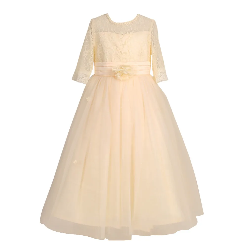 

Girl Dress Baby Girls Birthday Gift Floral Lace Hollow Girls Evening Prom Costume Princess Kids Clothes Party Wedding Dress