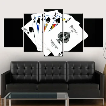 

Modern HD Print Canvas Painting Modular Pictures 5 Panel Playing Cards Unframed Wall Art Poster for Living Room Home Decoration