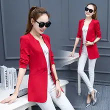 Mr.nut autumn new V-neck women's long section small suit female Slim professional casual suit female spring and autumn coat