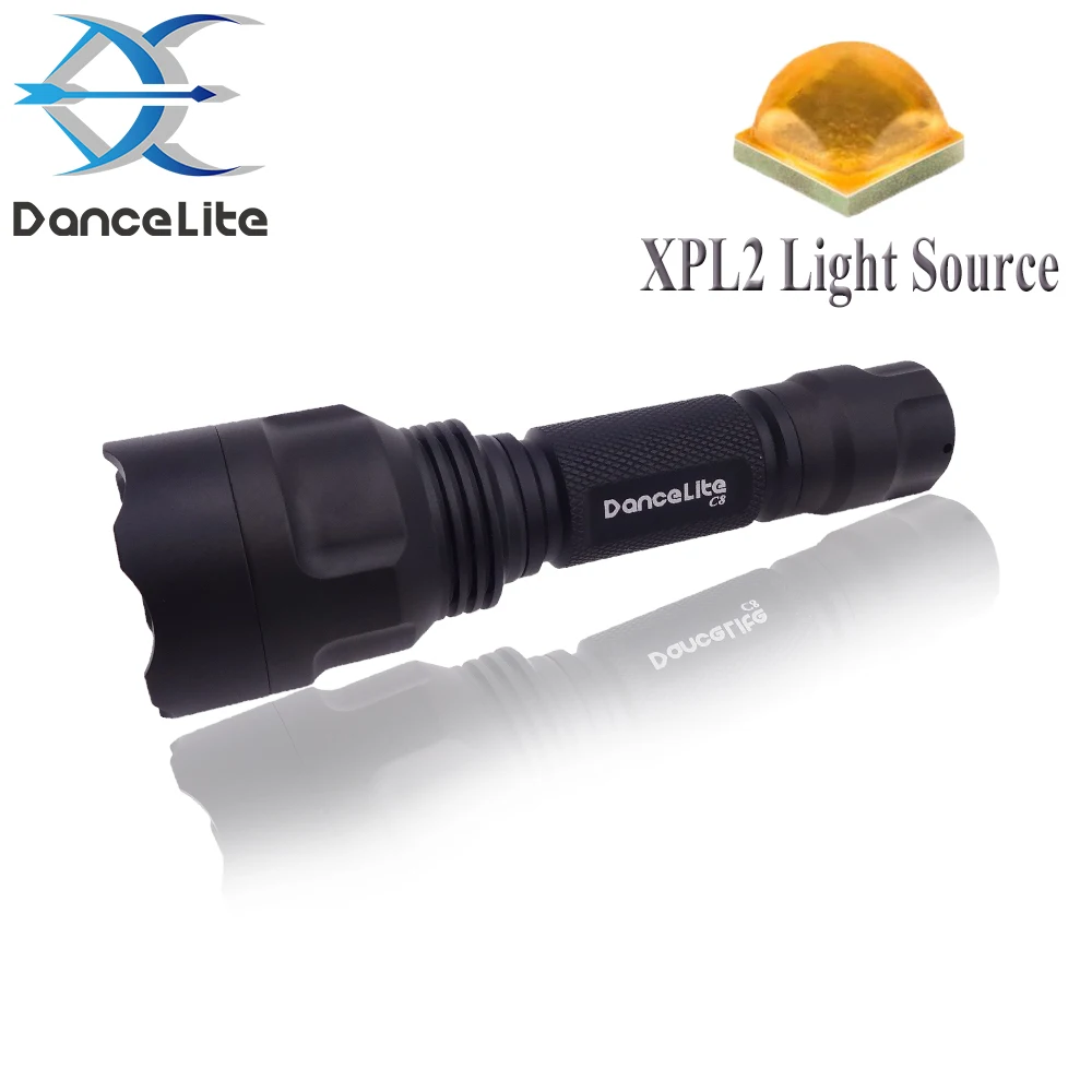 

NEW ARRIVAL ~ DanceLite C8 XP-L2 XPL2 6500K LED Flashlight Torch Lantern For Hunting Camping Cycling
