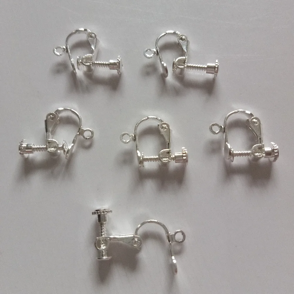 

30pcs 1.3X1.6cm With Pendant Hole Adjustable Earless Ear Clip With Pendant Hole Diy Handmade Ear Jewelry Materials Accessories
